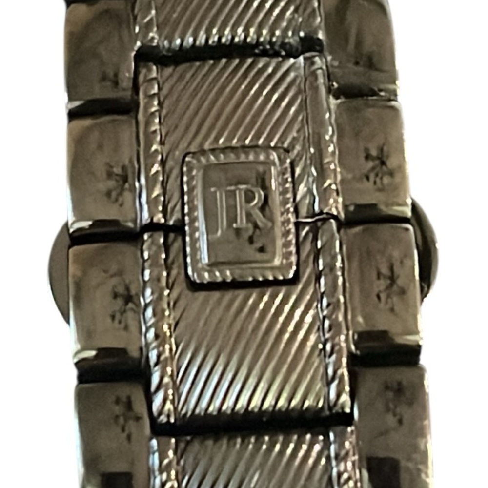 New Judith Ripka Stainless Steel Black Gray Chronograph Watch New Battery NWOT - Picture 4 of 12